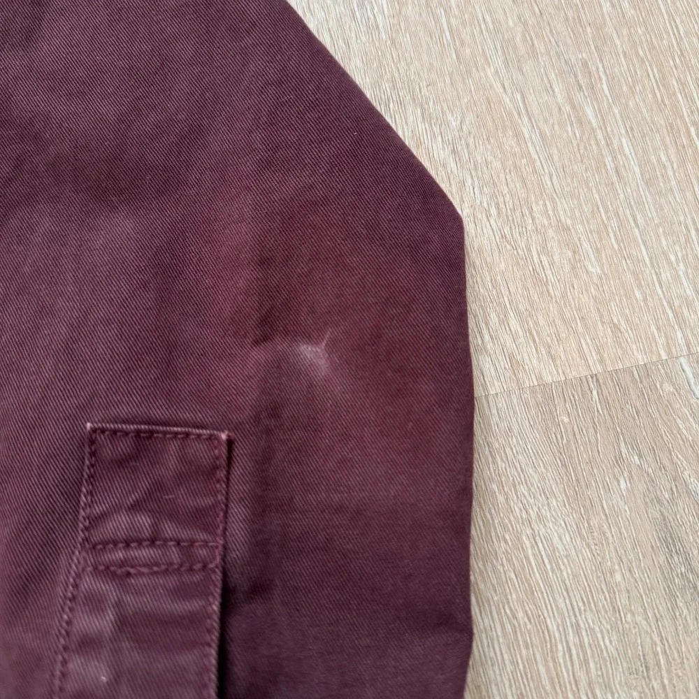 Banana Republic‎ Shirt Mens L Burgundy Button Down Utility Pockets Heavyweight